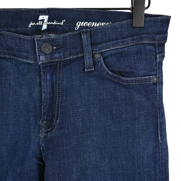 7 For All Mankind Gwenevere Denim Jeans Size 29 With Zipper Accents - Picture 3 of 9